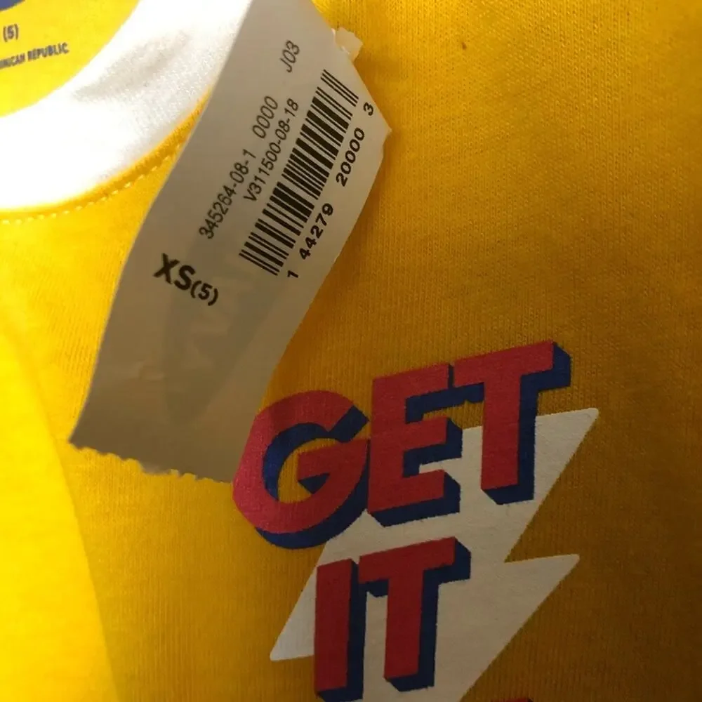 Old Navy Girls Yellow Graphic Short Sleeve XS(5)